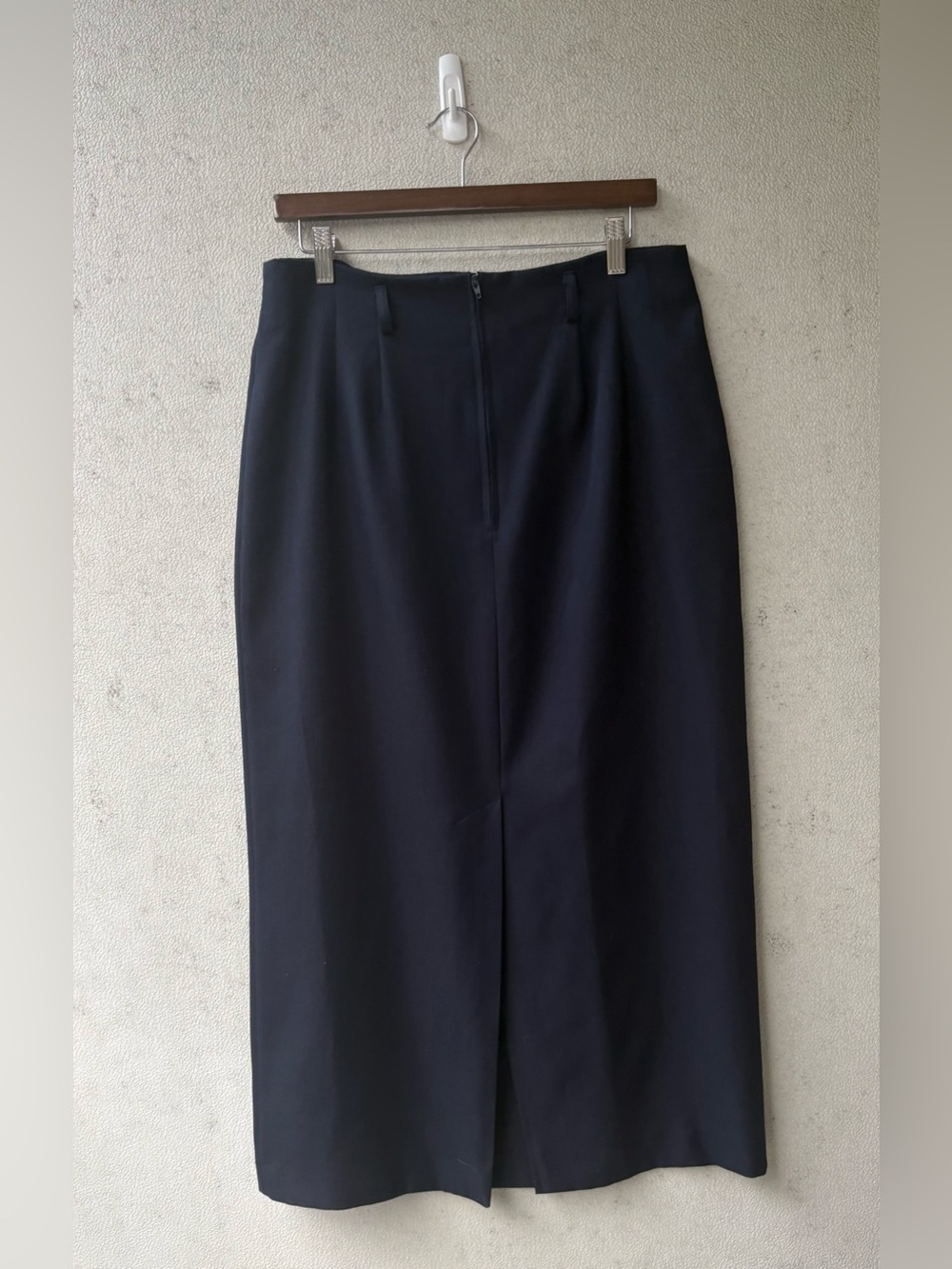 Vintage 90s Requirements Navy Maxi Pencil Skirt Tailored Size 14 Made USA